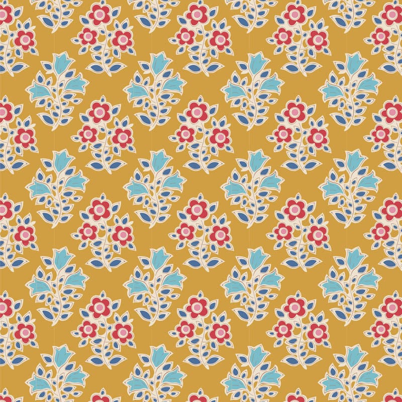 Jubilee - Farm Flowers in Mustard - 110098 - Half Yard