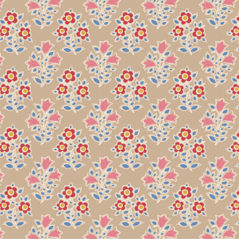 Jubilee - Farm Flowers in Sand - 110099 - Half Yard