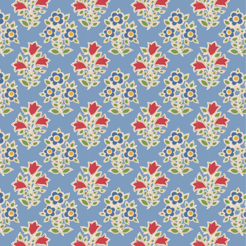 Jubilee - Farm Flowers in Light Blue - 110100 - Half Yard