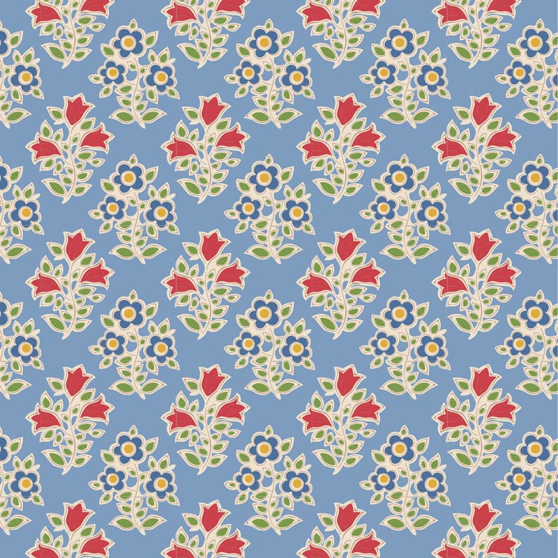 Jubilee - Farm Flowers in Light Blue - 110100 - Half Yard
