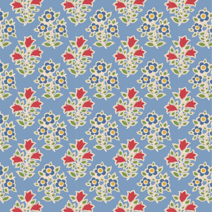 Jubilee - Farm Flowers in Light Blue - 110100 - Half Yard