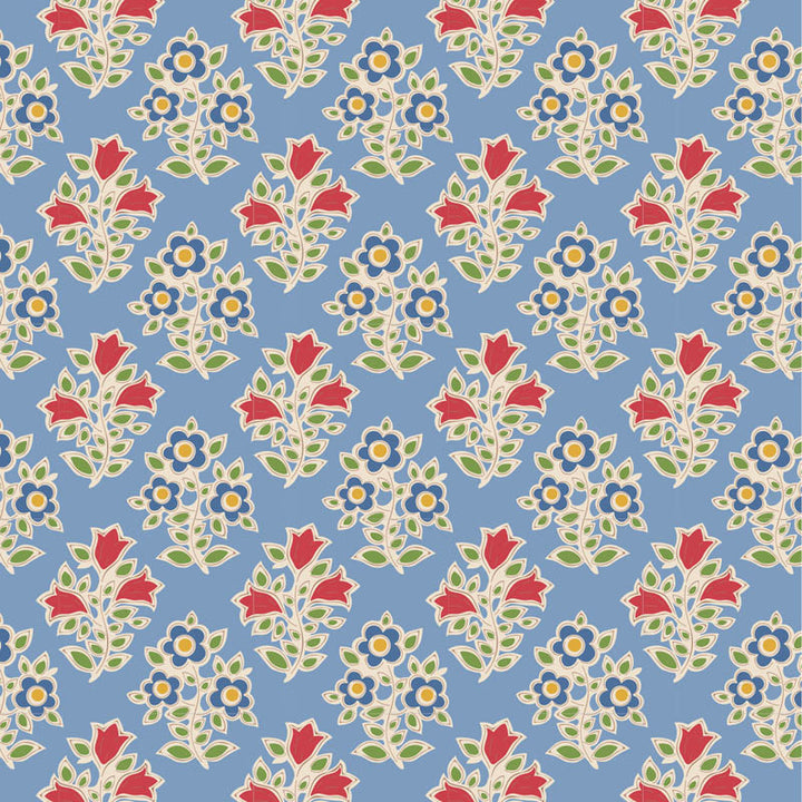 Jubilee - Farm Flowers in Light Blue - 110100 - Half Yard