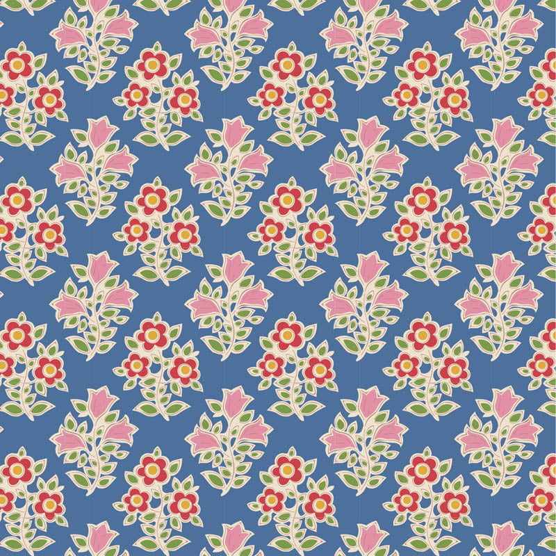 Jubilee - Farm Flowers in Blue - 110101 - Half Yard