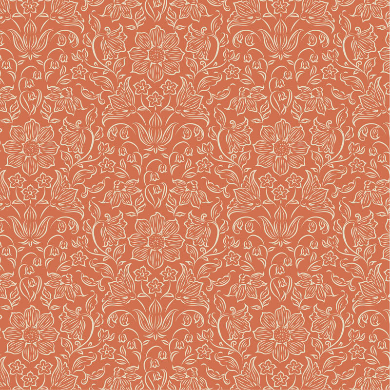 Lila Coral quilting fabric, part of the Songbird fabric collection from Tilda Fabrics (SKU: TIL110152)