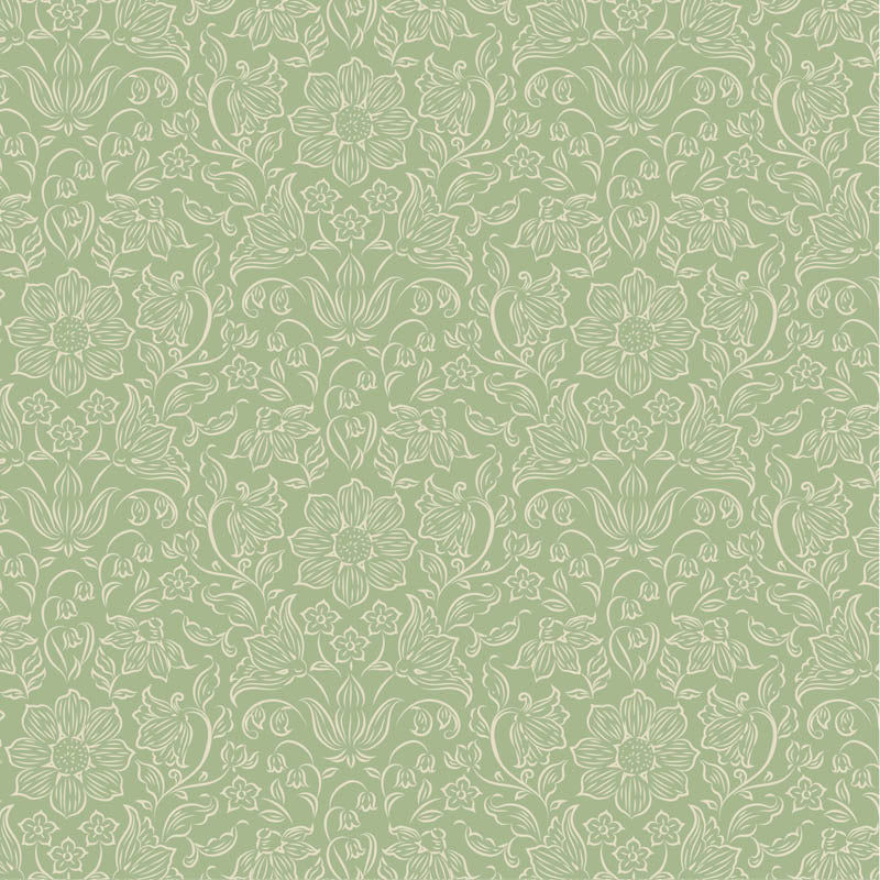 Lila Sage Mist quilting fabric, part of the Songbird fabric collection from Tilda Fabrics (SKU: TIL110153)