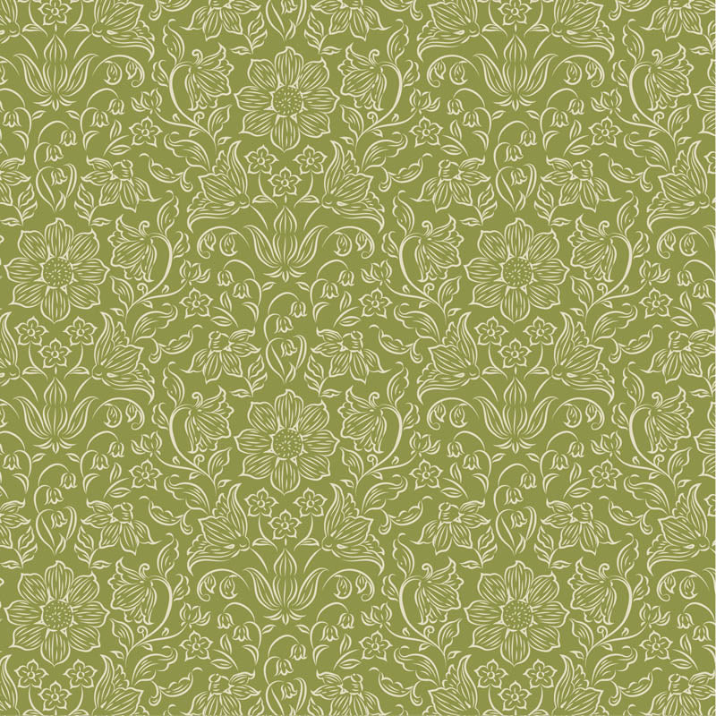 Lila Green quilting fabric, part of the Songbird fabric collection from Tilda Fabrics (SKU: TIL110155)