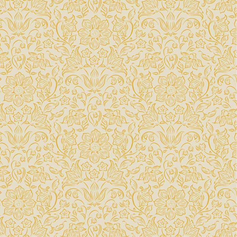 Lila Light Yellow quilting fabric, part of the Songbird fabric collection from Tilda Fabrics (SKU: TIL110159)