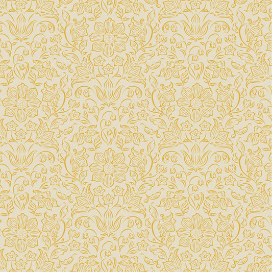 Lila Light Yellow quilting fabric, part of the Songbird fabric collection from Tilda Fabrics (SKU: TIL110159)