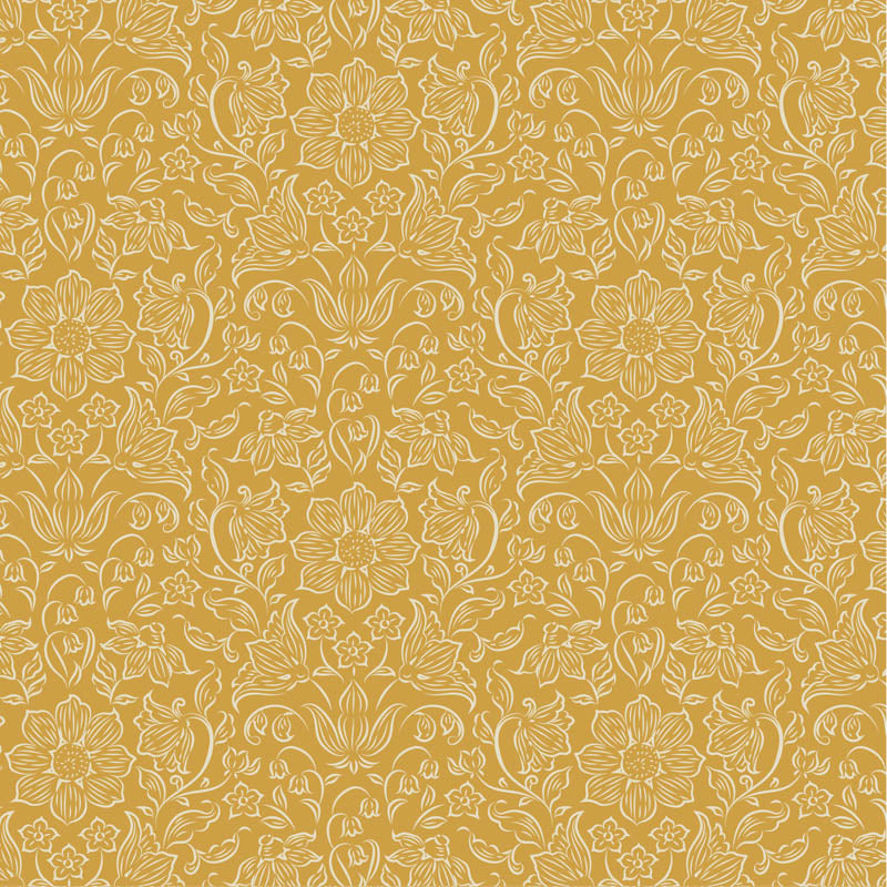 Lila Mustard quilting fabric, part of the Songbird fabric collection from Tilda Fabrics (SKU: TIL110161)
