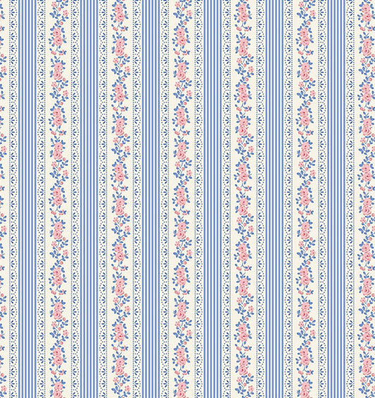 Claramay Blue quilting fabric, part of the Something Blue fabric collection by Tilda Fabrics (SKU: TIL110164)
