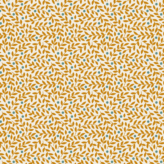 Lillian Ochre quilting fabric, part of the Village Life fabric collection by Tilda Fabrics (SKU: TIL110175)