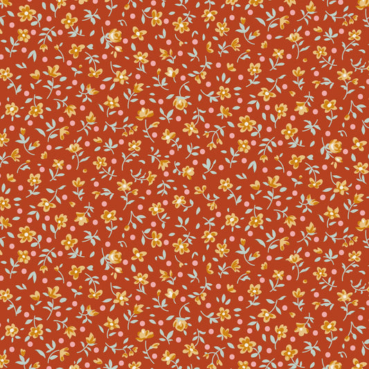 Mae Rust quilting fabric, part of the Village Life fabric collection by Tilda Fabrics (SKU: TIL110176)