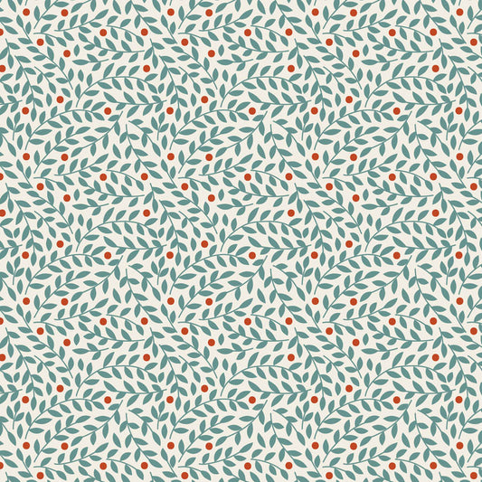 Lillian Teal quilting fabric, part of the Village Life fabric collection by Tilda Fabrics (SKU: TIL110177)