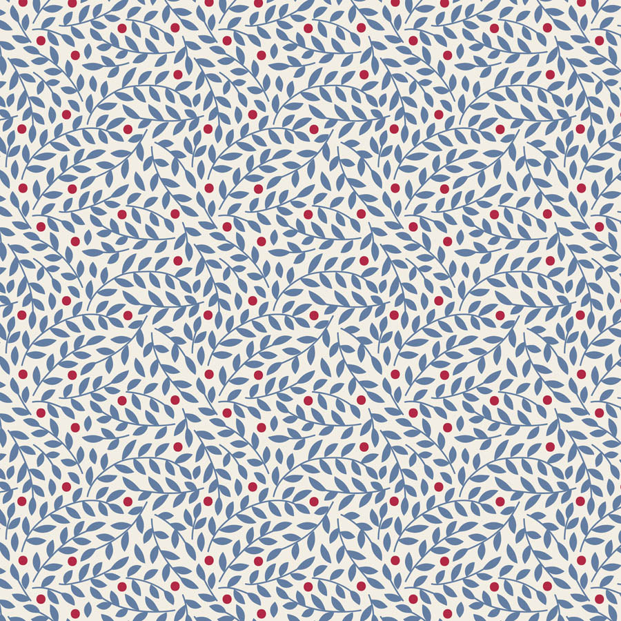 Lillian Blue quilting fabric, part of the Village Life fabric collection by Tilda Fabrics (SKU: TIL110184)