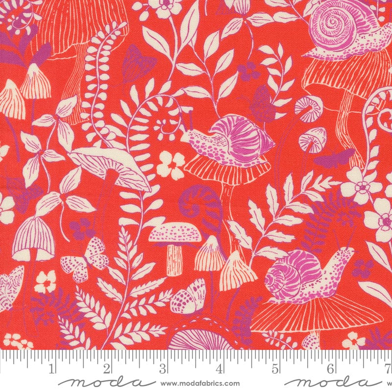 Maeve - Mushroom Moths in Mandarin - Crystal Manning for Moda - 11933 28 - Half Yard