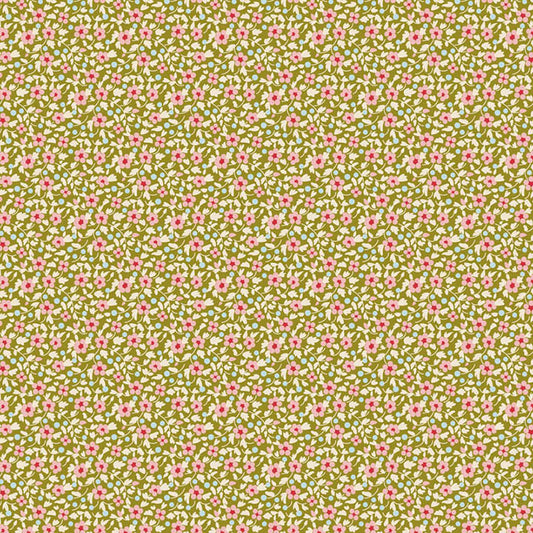Green quilting fabric, part of the Brie Basics fabric collection from Tilda Fabrics (SKU: TIL130121)