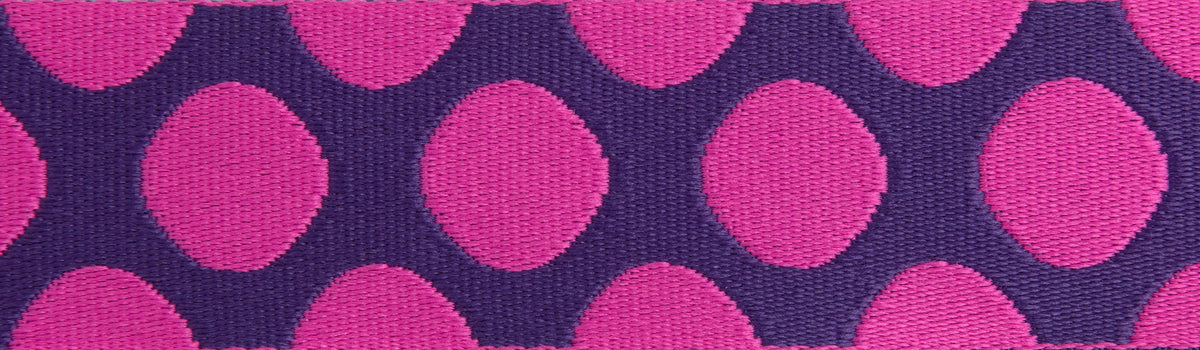 Down to Earth - Dot WEBBING in Plum Crazy - 1-1/2" width - by Tula Pink - 3 Yard Pack (Preorder)