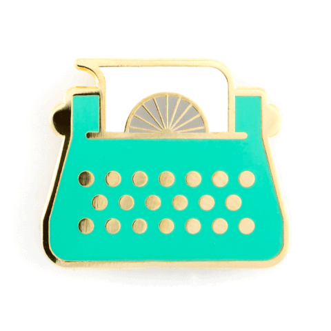 Typewriter Enamel Pin: 1" wide