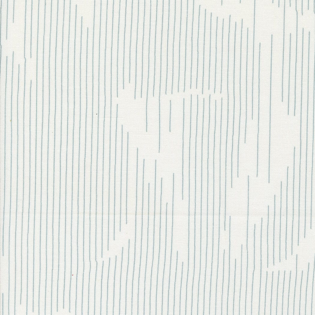 Cotton quilting fabric pattern called 'Lined Up in White'. Part of the 'Still More Paper' fabric collection. Designed by Zen Chic for fabric company MODA. SKU: -8825. 44-45 inch width.