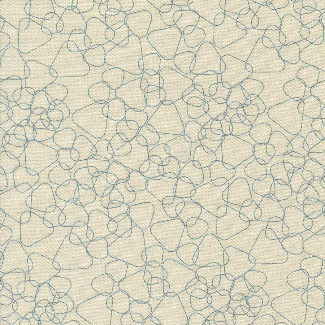 Cotton quilting fabric pattern called 'Angles in Eggshell'. Part of the 'Still More Paper' fabric collection. Designed by Zen Chic for fabric company MODA. SKU: -8429. 44-45 inch width.