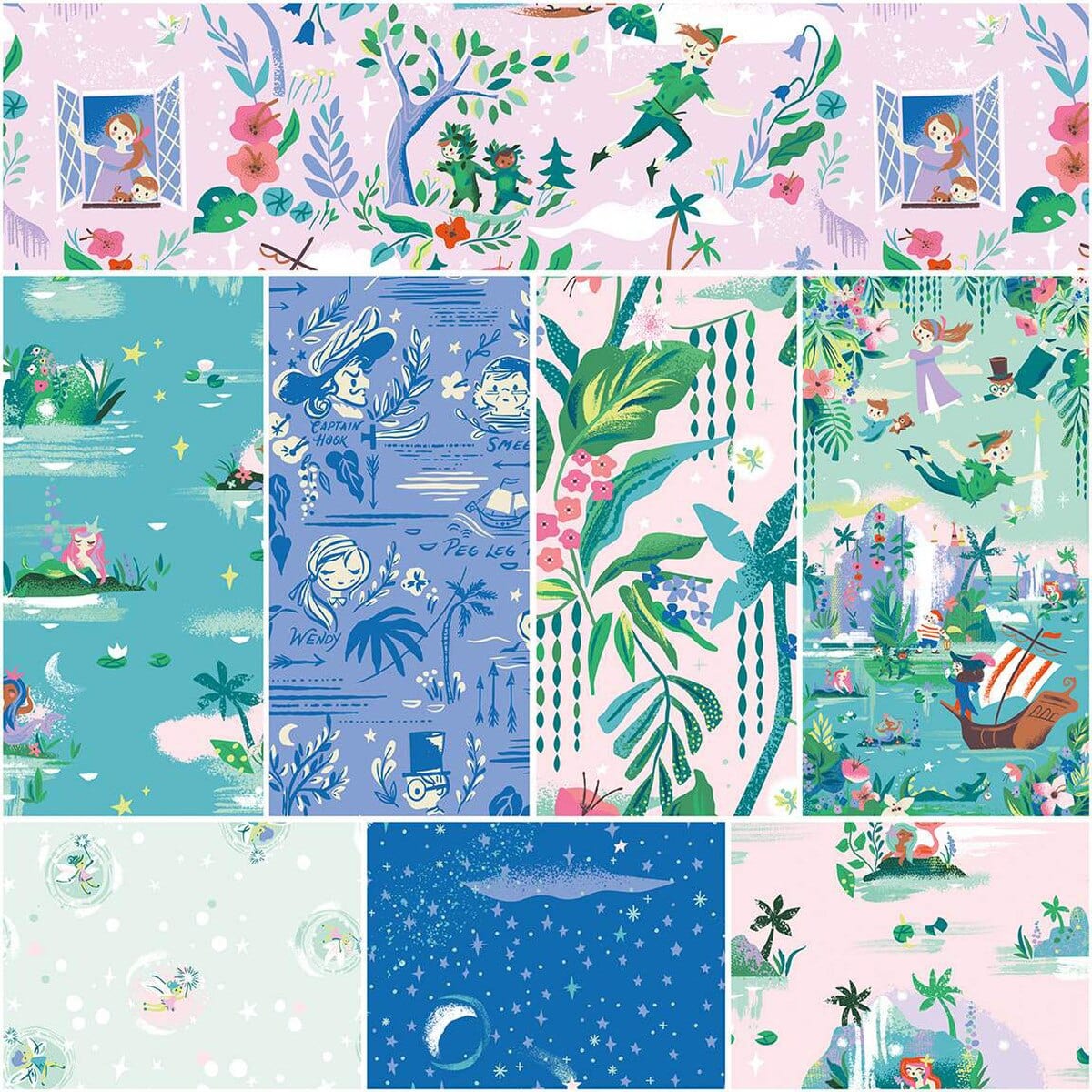 Forever Neverland Full Yard Bundle, 8 Pieces {in Princess} - by Jill Howarth