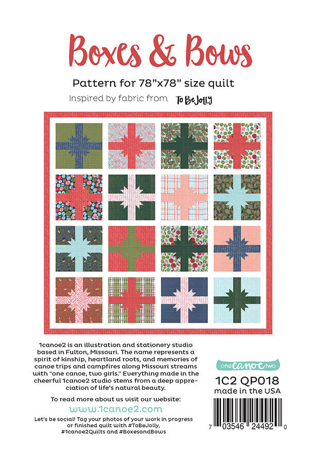 Boxes and Bows - one Canoe two - Paper Pattern - Quilt Pattern