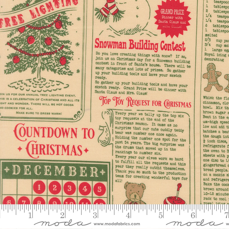 North Pole News quilting fabric, part of the Holiday Cheer fabric collection by Stacy Iest Hsu (SKU: 20970 11)