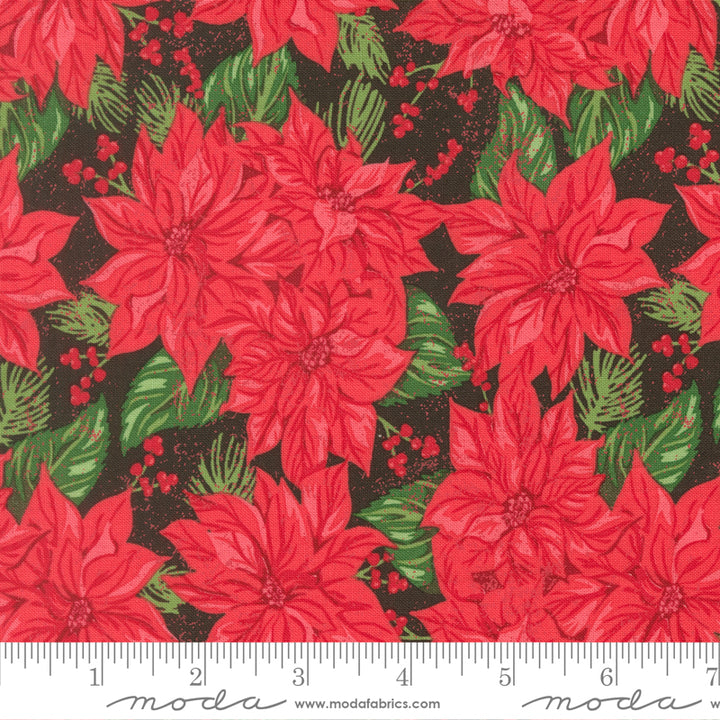 Vintage Poinsettia in Midnight - Holiday Cheer by Stacy Iest Hsu - Half Yard Fabric (Preorder)