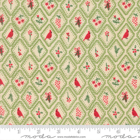 Christmas Charm in Mistletoe quilting fabric, part of the Holiday Cheer fabric collection by Stacy Iest Hsu (SKU: 20974 13)