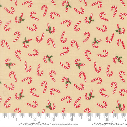 Candy Cane in Natural quilting fabric, part of the Holiday Cheer fabric collection by Stacy Iest Hsu (SKU: 20975 11)