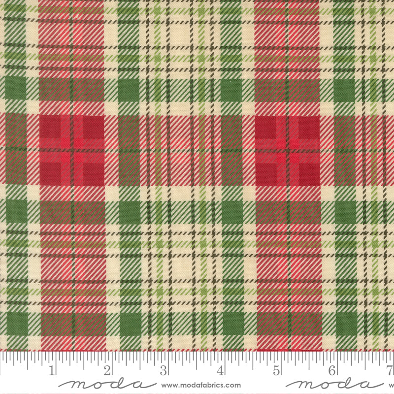Christmas Plaid in Natural quilting fabric, part of the Holiday Cheer fabric collection by Stacy Iest Hsu (SKU: 20977 11)