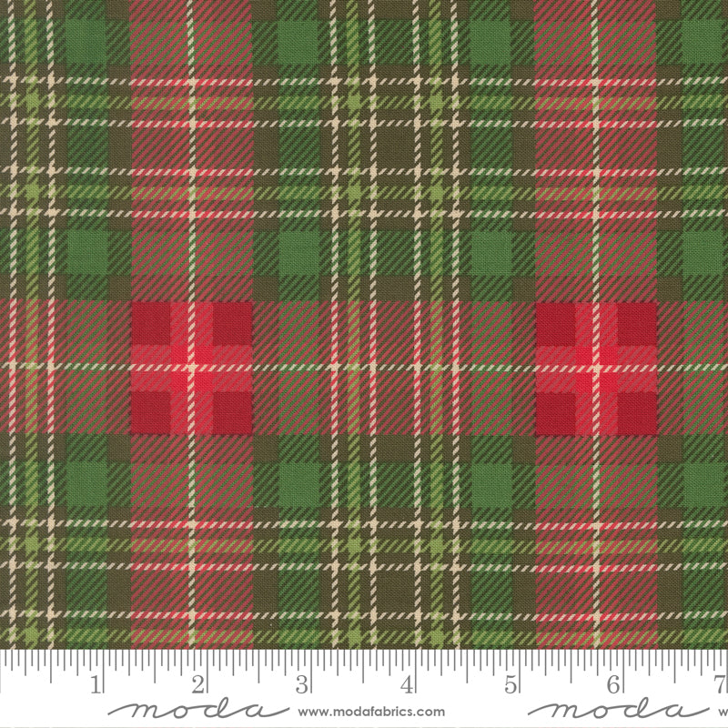 Christmas Plaid in Evergreen quilting fabric, part of the Holiday Cheer fabric collection by Stacy Iest Hsu (SKU: 20977 14)