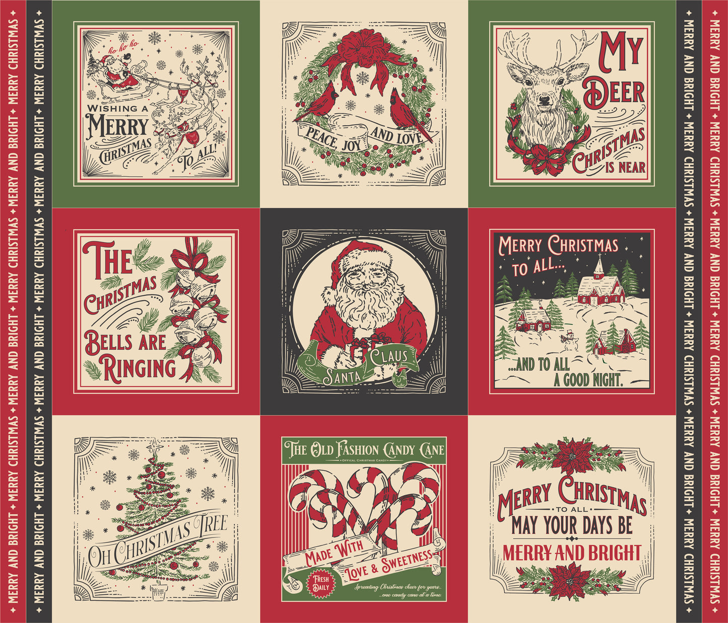 Christmas Panel - Holiday Cheer by Stacy Iest Hsu - 36" x 44" Panel