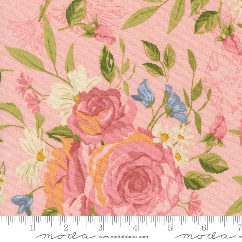 Grandma's Rose Garden in Petal quilting fabric, part of the My Secret Garden fabric collection by Stacy Iest Hsu (SKU: 20980 23)