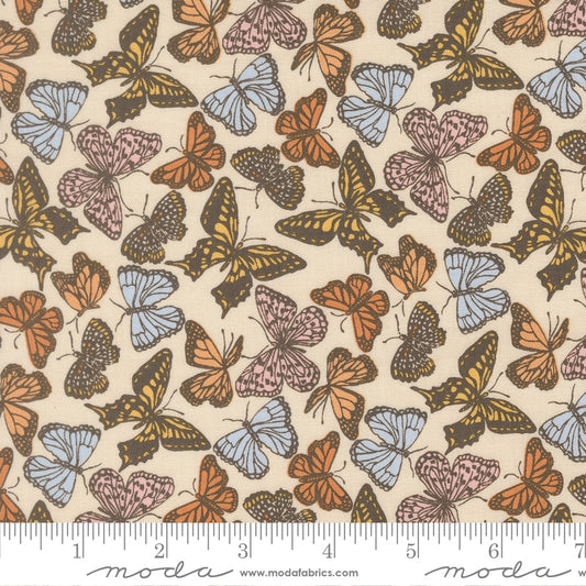 Flitter Flutter in Cloud quilting fabric, part of the My Secret Garden fabric collection by Stacy Iest Hsu (SKU: 20984 11)