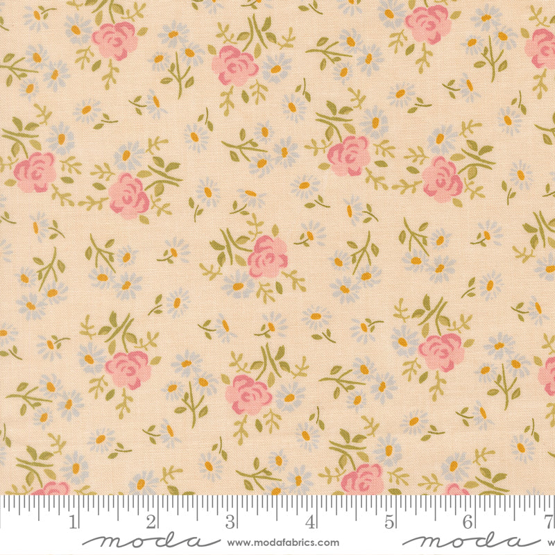 Rose Garden in Cloud quilting fabric, part of the My Secret Garden fabric collection by Stacy Iest Hsu (SKU: 20985 11)