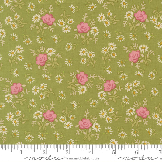 Rose Garden in Grass quilting fabric, part of the My Secret Garden fabric collection by Stacy Iest Hsu (SKU: 20985 18)
