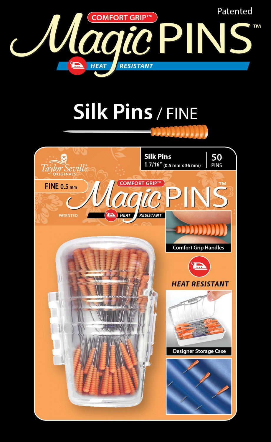 Magic Pins - Silk Pins - Fine - 50pc - 219508A
