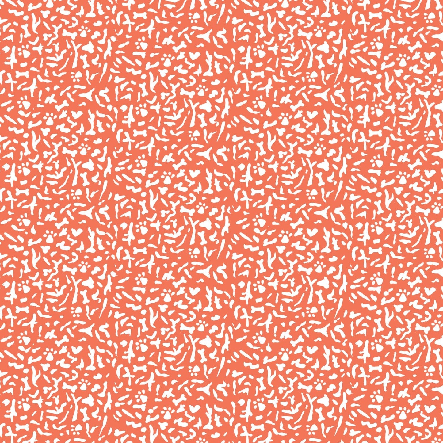 Cotton quilting fabric pattern called 'K9 Composition Book in Tomato'. Part of the 'Teacher's Pet' fabric collection. Designed by Krissy Mast for fabric company Cloud 9 Fabrics. SKU: 227501. 44-45 inch width.