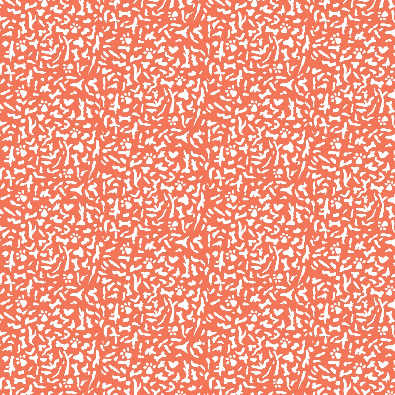 Cotton quilting fabric pattern called 'K9 Composition Book in Tomato'. Part of the 'Teacher's Pet' fabric collection. Designed by Krissy Mast for fabric company Cloud 9 Fabrics. SKU: 227501. 44-45 inch width.