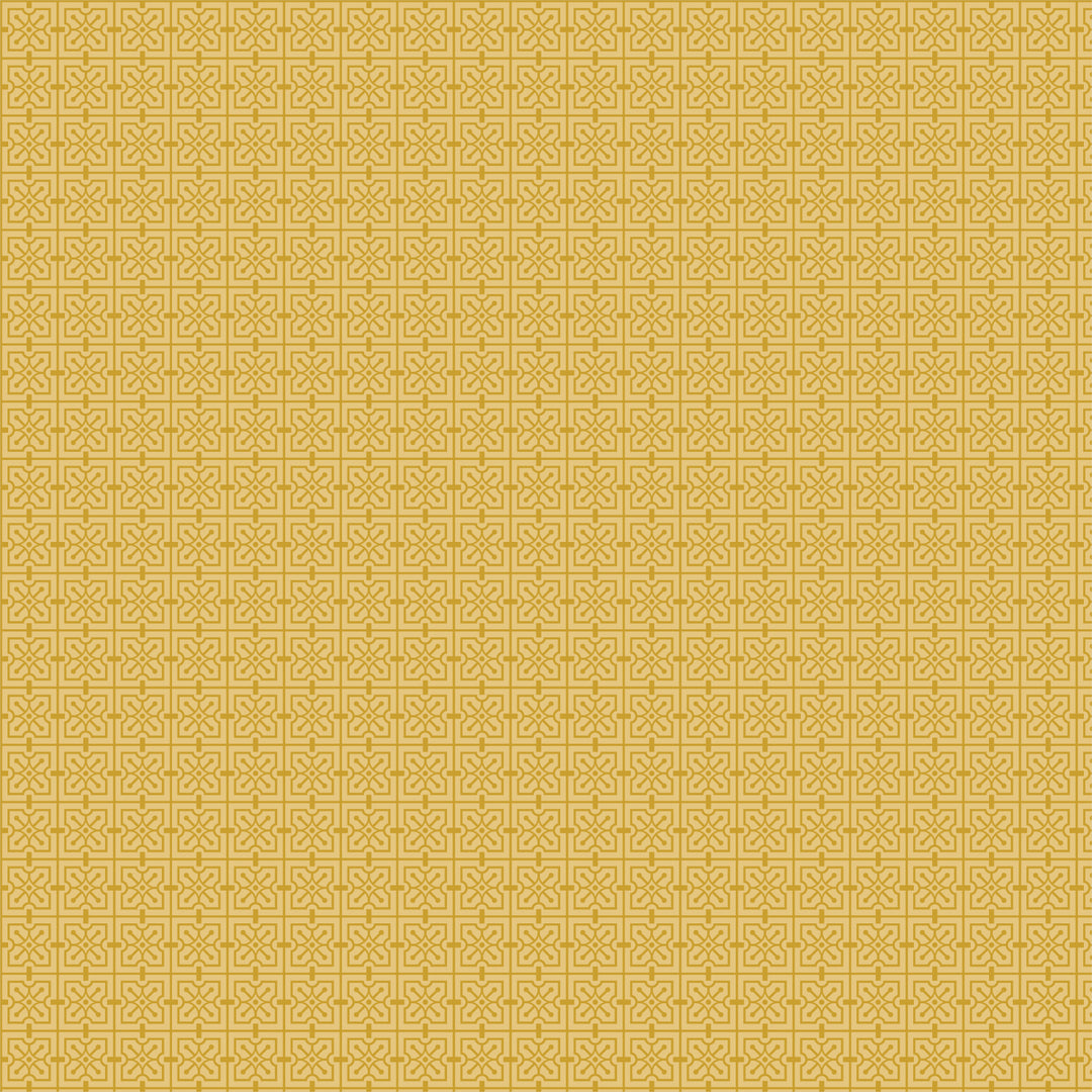 Cotton quilting fabric pattern called 'The House Beautiful Design C in Mustard'. Part of the 'March Balloons' fabric collection. Designed by Frank Lloyd Wright Collection with Cloud 9 Fabrics for fabric company Cloud 9 Fabrics. SKU: 227553. 44-45 inch width.