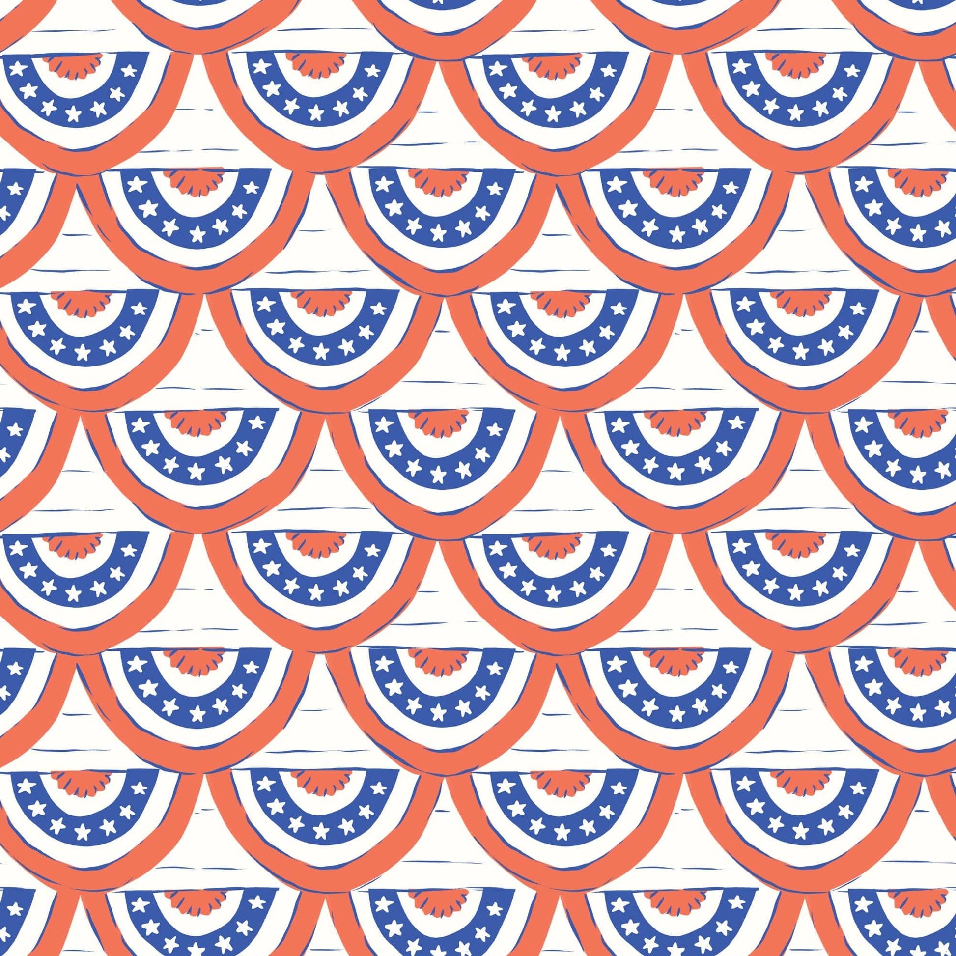 Red White and Bunting quilting fabric, part of the Stars, Stripes & Sun fabric collection by Krissy Mast (SKU: 227827)