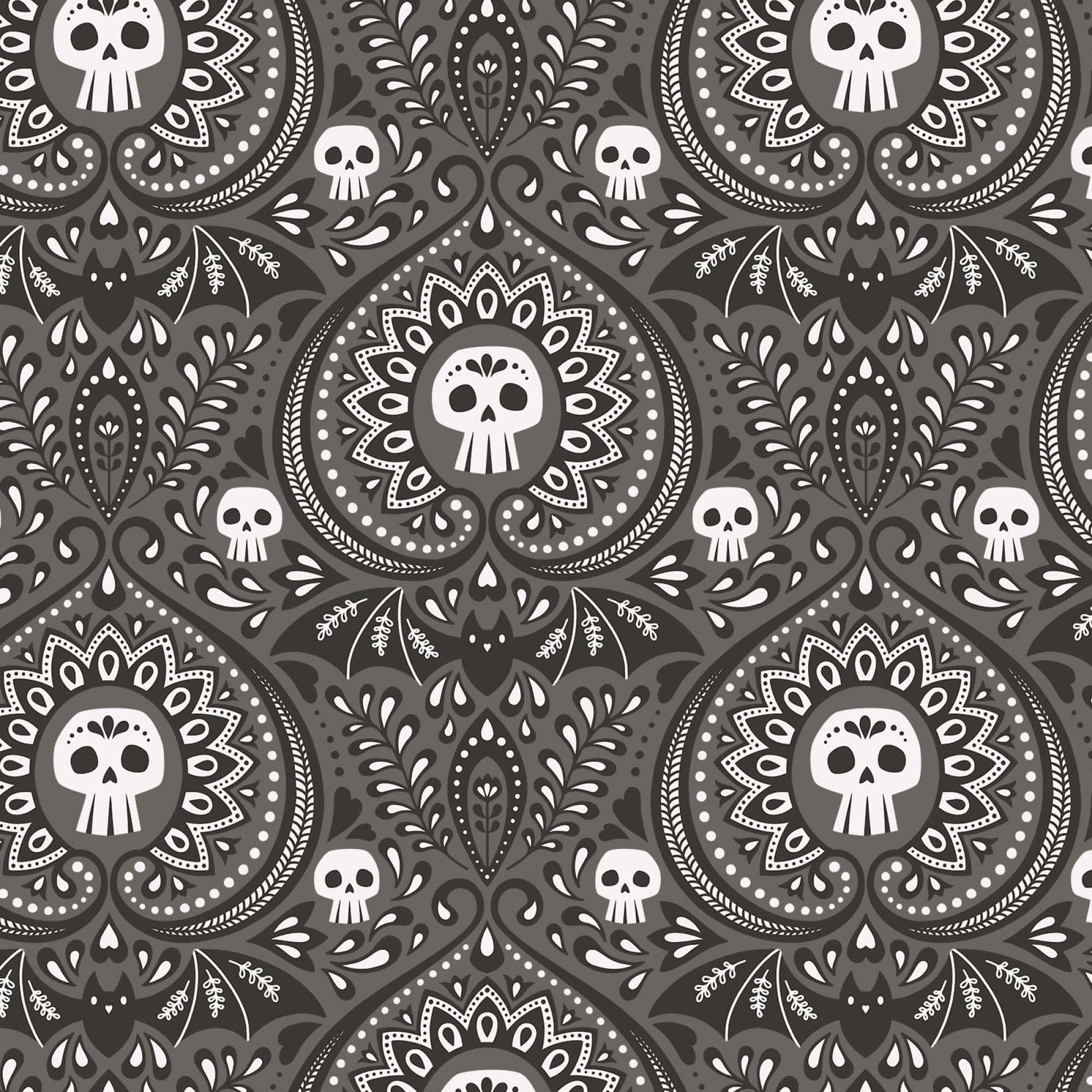 Gothic Paisley quilting fabric, part of the Gothic Whimsy fabric collection by Anequ Studio (SKU: 227991)