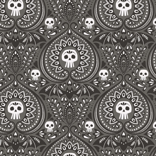 Gothic Paisley quilting fabric, part of the Gothic Whimsy fabric collection by Anequ Studio (SKU: 227991)