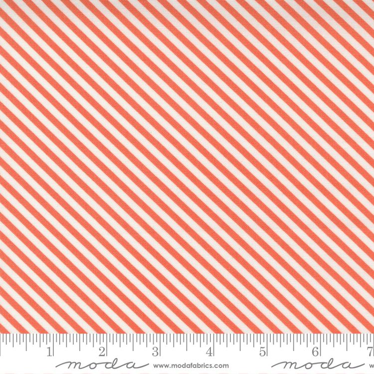 Make Time - Bias Stripe in Strawberry - Aneela Hoey for Moda - 24575 13 - Half Yard