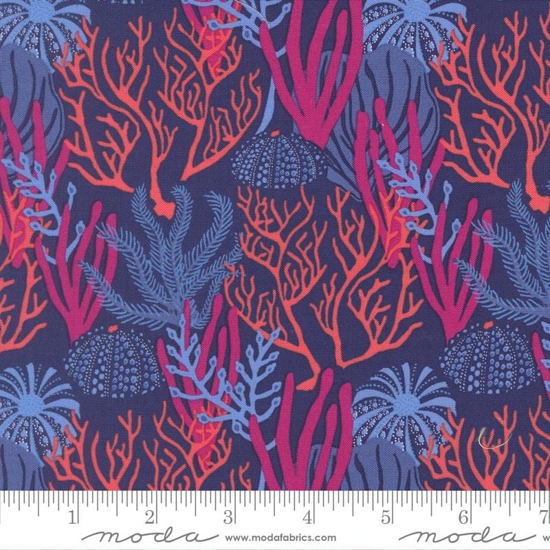 Coral Reef in Dusk quilting fabric, part of the Reef fabric collection by Kate Spain (SKU: 27341 28)