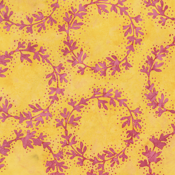 Tropical Sunset - Wreaths in Goldie - Jacqueline De Jonge - 30011Q-X - Half Yard (Preorder)