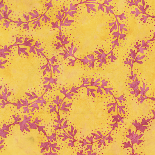Tropical Sunset - Wreaths in Goldie - Jacqueline De Jonge - 30011Q-X - Half Yard (Preorder)