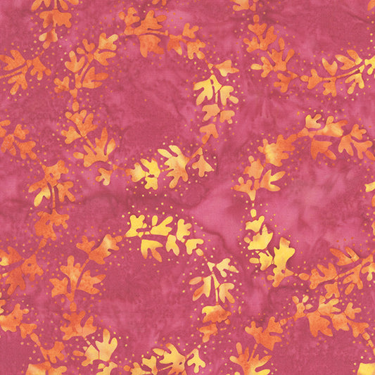 Tropical Sunset - Wreaths in Raspberry - Jacqueline De Jonge - 30017Q-X - Half Yard (Preorder)