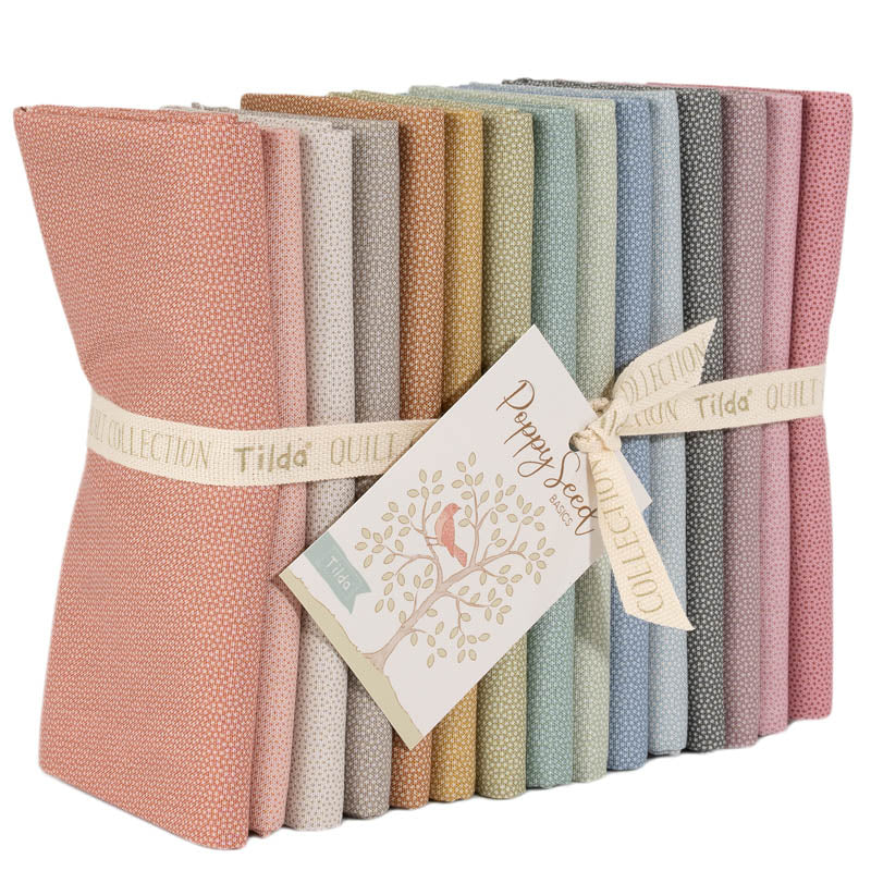 Poppy Seed Fat Quarter Bundle by Tilda Fabrics, 15 Pieces